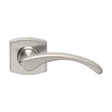 Domino Aspen Lever Door Handle - Curved Rosette - 55mm x 55mm - Satin Nickel