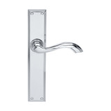 Domino Leroy Lever Door Handle - Single Bevelled Plate - Chrome
