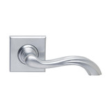 Domino Leroy Lever Door Handle - Square Rosette Plate - Satin Chrome