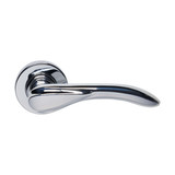 Domino Albus Lever Door Handle - Round Rosette - 53mm - Chrome