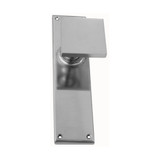 Domino Bruin Offset Door Knob - Chamfered Plate - Satin Chrome