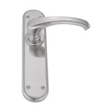 Domino Cullen Lever Door Handle - Oval Plate - Satin Nickel
