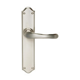 Domino Cullen Lever Door Handle - Shouldered Plate - Satin Nickel