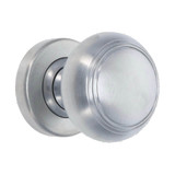 Domino Mesa Door Knob - Round Rosette - 53mm - Satin Chrome