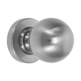 Domino Globe Door Knob - Round Rosette - 53mm - Satin Chrome