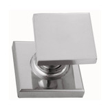 Domino Bruin Offset Door Knob - Square Rosette - 56 x 56mm - Satin Nickel