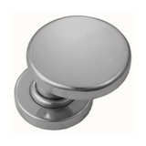 Domino Adonis Offset Door Knob - Round Rosette - 53mm - Satin Chrome
