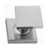 Domino Bruin Offset Door Knob - Square Rosette - 56 x 56mm - Satin Chrome