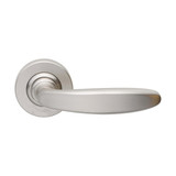 Domino Phanes Lever Door Handle - Round Rosette - 53mm - Satin Nickel