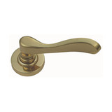 Domino Allart Lever Door Handle - Round Rosette - 53mm - Polished Brass