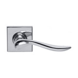 Domino Luna Lever Door Handle - Square Rosette - 56mm x 56mm - Chrome