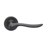Domino Luna Lever Door Handle - Round Rosette - 53mm - Antique Bronze