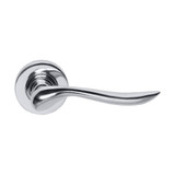 Domino Luna Lever Door Handle - Round Rosette - 53mm - Chrome