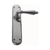 Domino Francis Lever Door Handle - Oval Plate - Satin Nickel