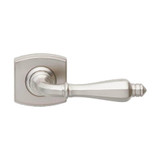 Domino Francis Lever Door Handle - Curved Rosette - 55mm x 55mm - Satin Nickel