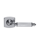 Domino Silas Lever Door Handle - Curved Rosette - 55mm x 55mm - Chrome