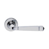 Domino Aro Lever Door Handle - Round Rosette - 53mm - Chrome