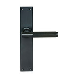 Domino Jansen Lever Door Handle - Chamfered Plate - Antique Bronze