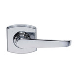 Domino Khan Lever Door Handle - Curved Rosette - 55mm x 55mm - Chrome