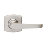 Domino Khan Lever Door Handle - Curved Rosette - 55mm x 55mm - Satin Nickel
