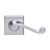 Domino Byron Lever Door Handle - Square Rosette Plate - Satin Chrome