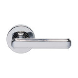 Domino Jons Art Deco Lever Door Handle - Round Rosette - 53mm - Chrome