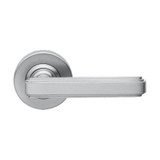 Domino Jons Art Deco Lever Door Handle - Round Rosette - 53mm - Satin Chrome