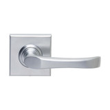 Domino Draper Lever Door Handle - Square Rosette Plate - Satin Chrome