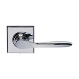 Domino Comus Lever Door Handle - Square Rosette - 56mm x 56mm - Chrome