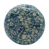 Character House Blue Crackle Ivory Round Ceramic Cupboard Knob - 41mm - Chrome