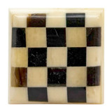 Character House Black Chequerboard Ivory Square Bone Cupboard Knob - 37mm