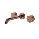 Fienza Kaya Wall Mounted Basin or Bath Tap - Circular Handle - Fixed Spout - Brushed Copper