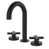 Fienza Kaya Cross Handle Hob Mounted Round Basin Tap - Fixed Spout - Matte Black