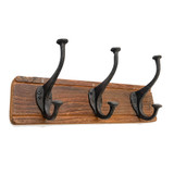 Character House Rustic 3 Hook Coat Rack - 325mm - Distressed Timber