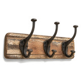 Character House Rustic 3 Hook Coat Rack - 325mm - Medium Distressed Timber