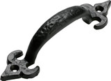Tradco Fleur-De-Lis Iron Door Pull Handle - 125mm - Matte Black
