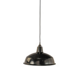 Lighting Inspirations Black Cord Pendant Light - Black Warehouse Shade - 420mm - Patina Black
