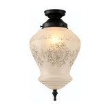 Lighting Inspirations DIY Batten Fix Light - Cambridge Frost Etched Glass - 380 x 220mm - Patina Black