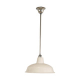 Lighting Inspirations Rod Pendant Light - White Warehouse Shade - 300mm - Chrome