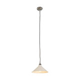 Lighting Inspirations Black Cord Pendant Light - White Edwardian Shade - 250mm - Chrome