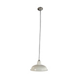 Lighting Inspirations Black Cord Pendant Light - White Warehouse Shade - 300mm - Chrome