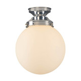 Lighting Inspirations DIY Batten Fix Light - 8" Sphere Opal Matte Glass - 220 x 200mm - Chrome
