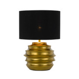 Telbix Aras Hive Base Table Lamp - Black Shade - Gold