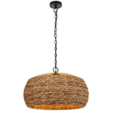 Telbix Antera Chain Pendant Light - Bohomian Large Shade - 600mm - Cream