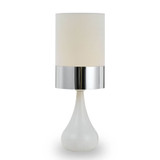 Telbix Akira Table Lamp - White Shade - Chrome