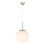 Telbix Bally Cord Pendant Light - 10" Opal Matte Glass - 250mm - Nickel