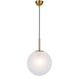 Telbix Bally Cord Pendant Light - 12" Alabastro Glass - 300mm - Antique Gold