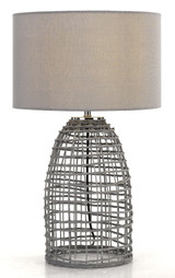 Telbix Bayz Rattan Base Table Lamp - Large - Grey