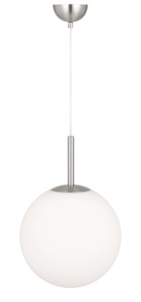 Telbix Bally Cord Pendant Light - 12" Opal Matte Glass - 300mm - Nickel