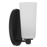 Telbix Brevan Indoor Wall Light - 1 Arm - Alabastro Shade - Black
